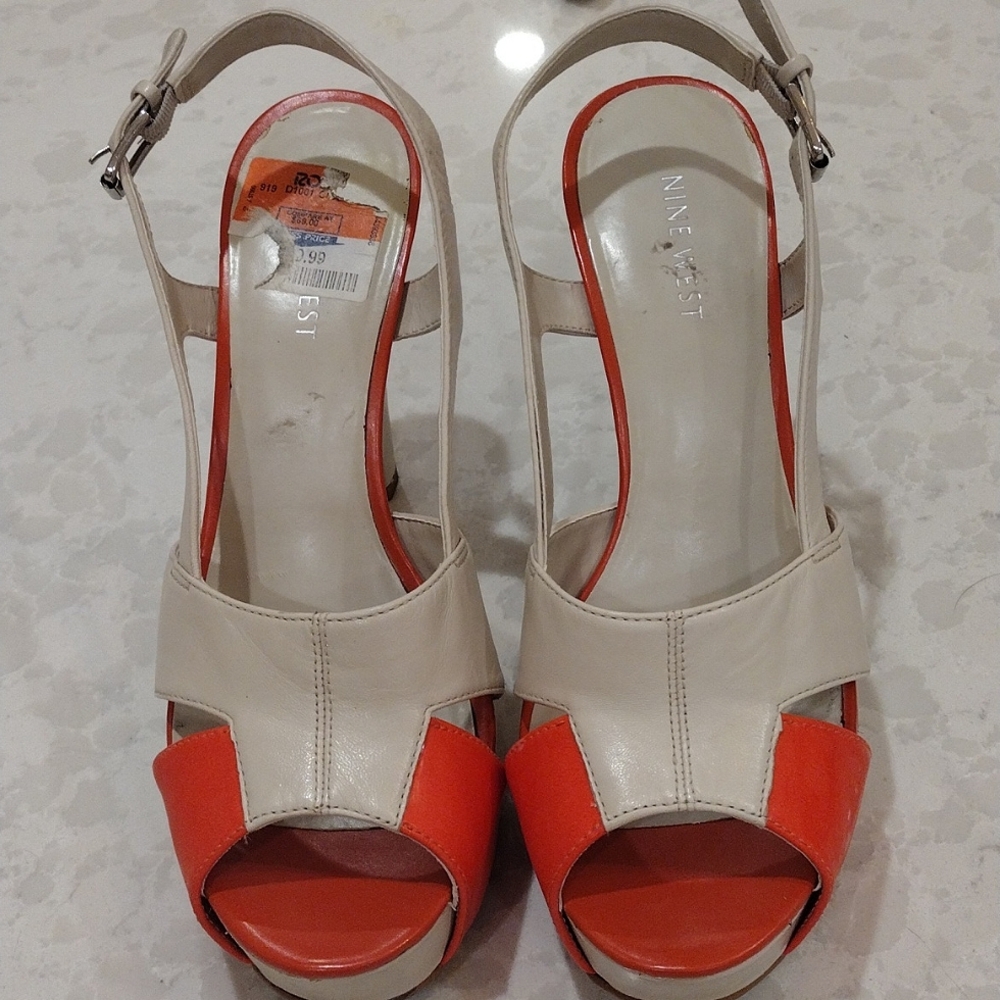 Nine West Color Block Leather Platforms. Size 7.5 M.